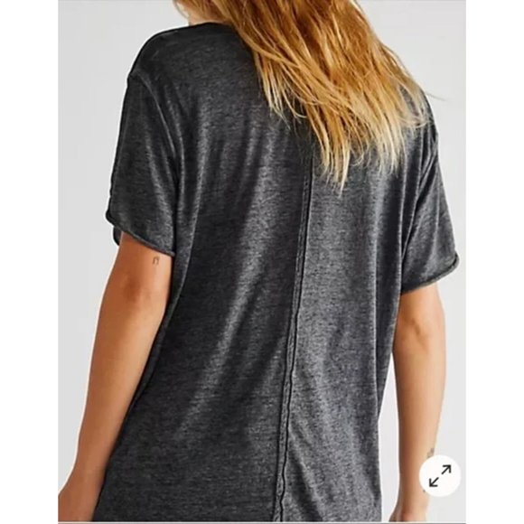 Free People We The Free Vella Tee Size Medium in Black-Relaxed Fit Slouchy - Picture 2 of 12